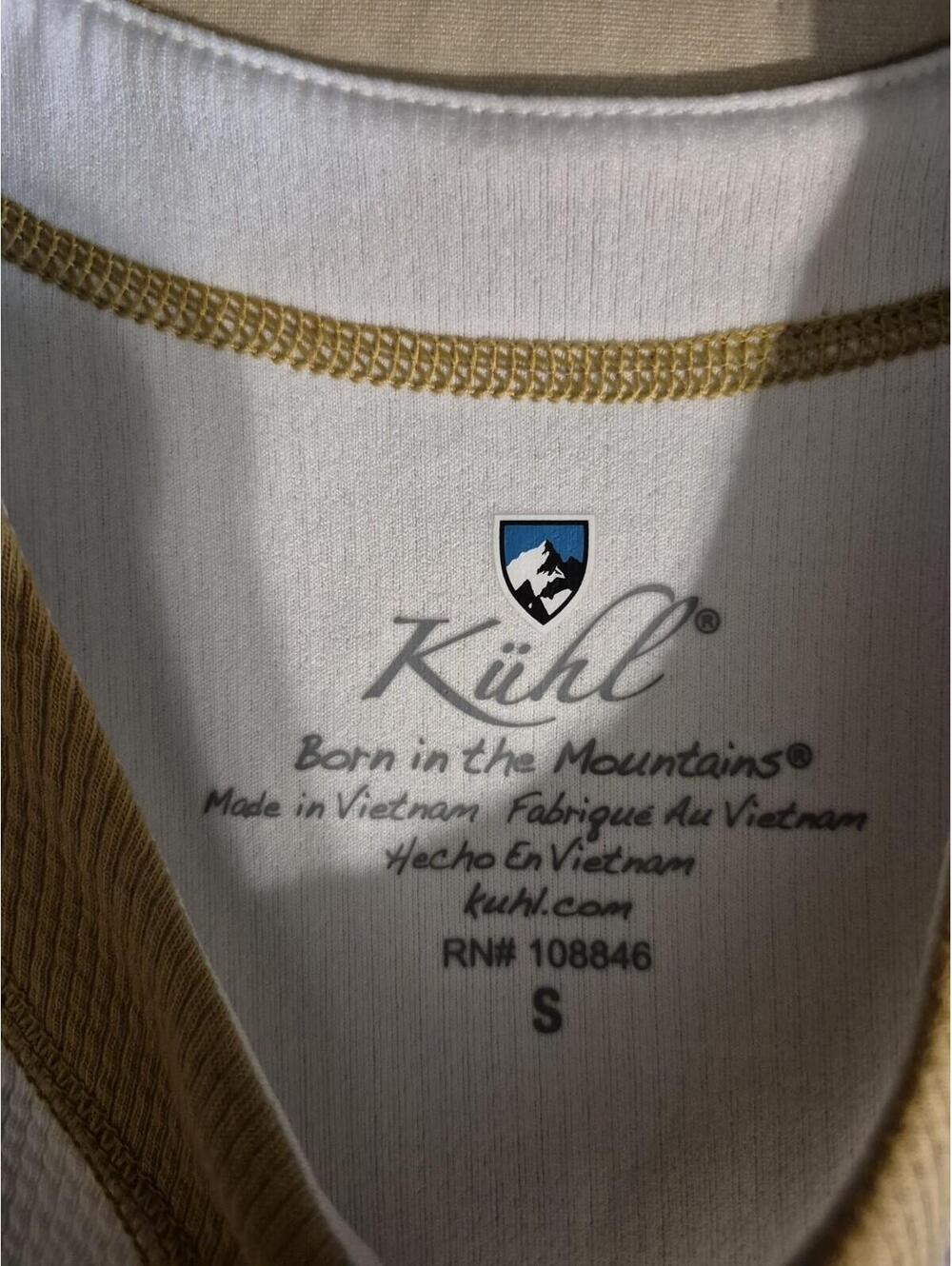 Kuhl Women’s Remi Waffle Knit Racerback Tank Top White Blue Gold Size Small... - Picture 7 of 10